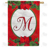 Red Poinsettia - Monogram M House Flag