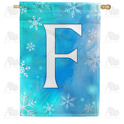 Snowflakes Monogram F House Flag