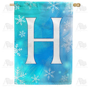 Snowflakes Monogram H House Flag