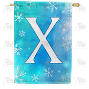 Snowflakes Monogram X House Flag