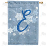 Blue Winter Monogram E House Flag