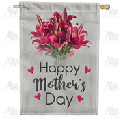 Crimson Lilies For Mother House Flag