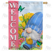 Gnome Easter Welcome House Flag