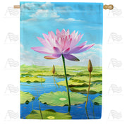 Serene Water Lily House Flag