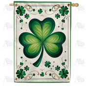 Emerald Elegance Shamrock House Flag
