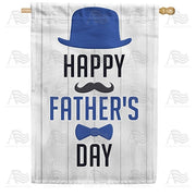 Blue Fedora And Bow Tie House Flag