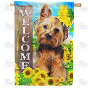 Silky Terrier Welcome House Flag
