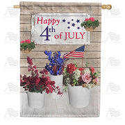 America Forever Happy 4th Of July House Flag