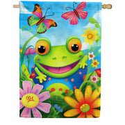 Whimsical Frog House Flag