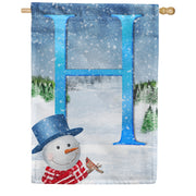 There's Snow Sun Today! Monogram H House Flag