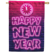 Neon New Year House Flag