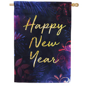 Happy New Year Gold Text House Flag