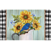 Bluebirds & Sunflowers Door Mat