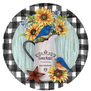 Custom Decor Accent Magnet - Bluebirds & Sunflowers