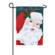 Evergreen Applique Garden Flag - Vintage Santa