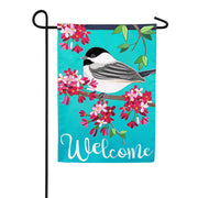Evergreen Applique Garden Flag - Spring Chickdee