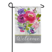 Toland Painted Petals Welcome Garden Flag