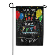 Toland Birthday Cake Chalkboard Garden Flag