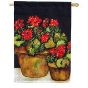 Toland House Flag - Potted Geraniums