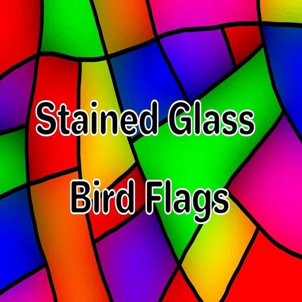 Stained Glass Bird Flags