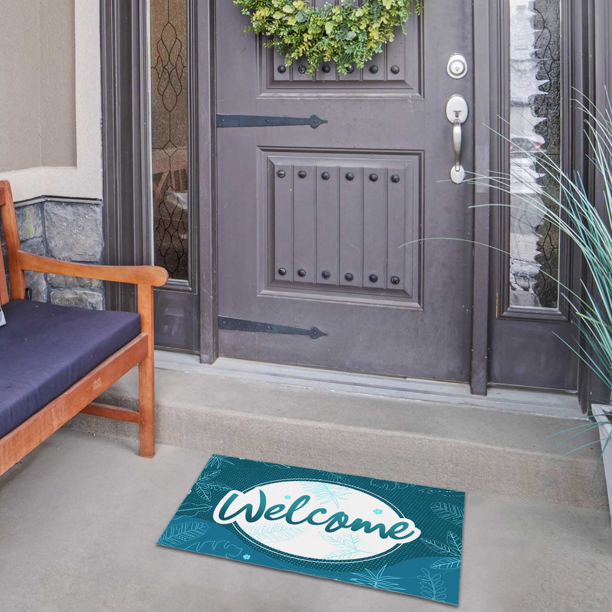 America Forever Blue Leaves Doormat