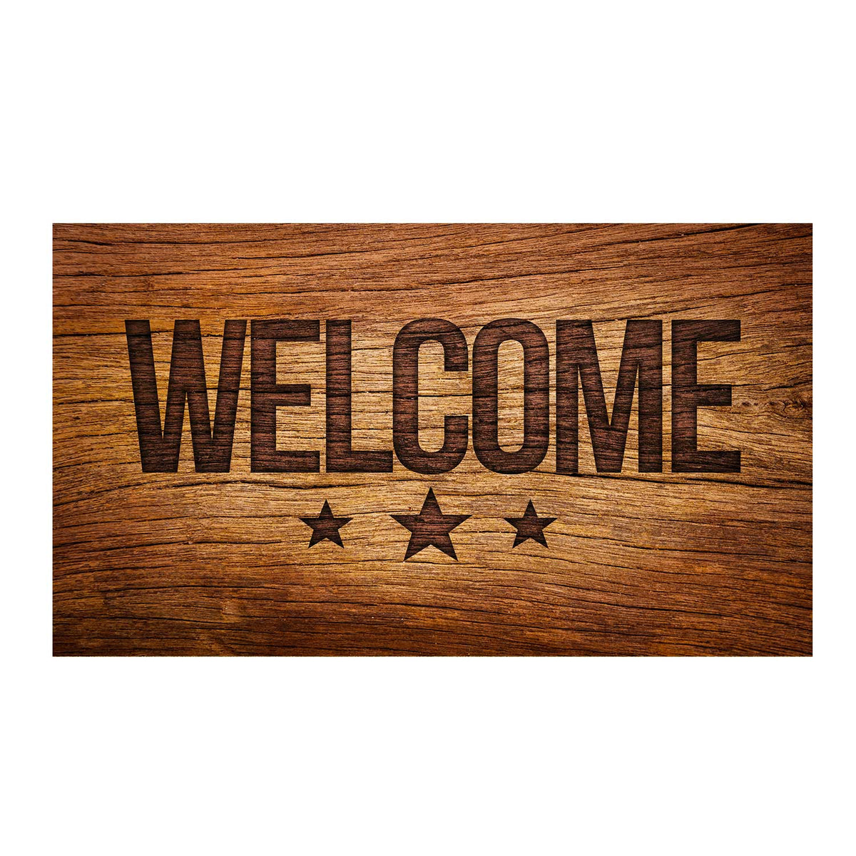 America Forever Branded On Wood Doormat