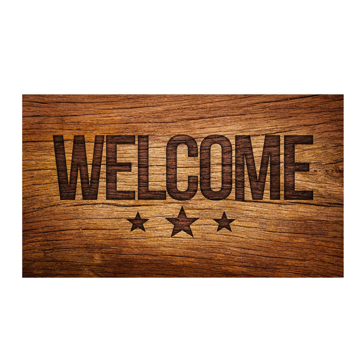 America Forever Branded On Wood Doormat
