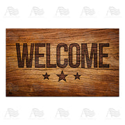 America Forever Branded On Wood Doormat