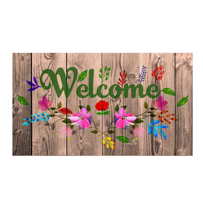 America Forever Flowery Wood Panel Doormat