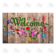 America Forever Flowery Wood Panel Doormat