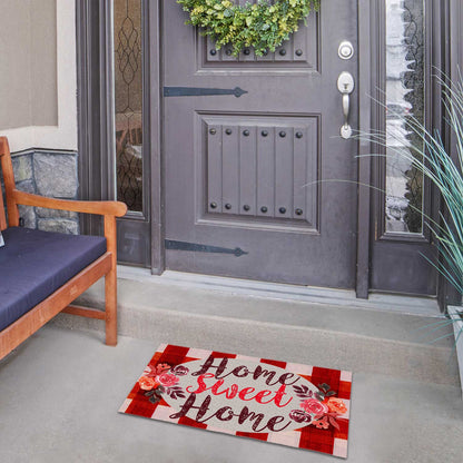 America Forever Red Gingham Doormat
