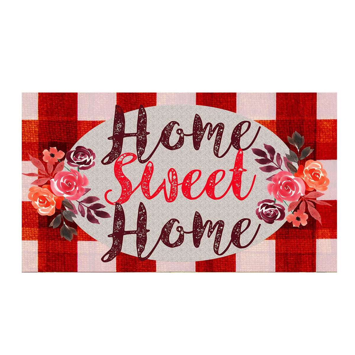 America Forever Red Gingham Doormat
