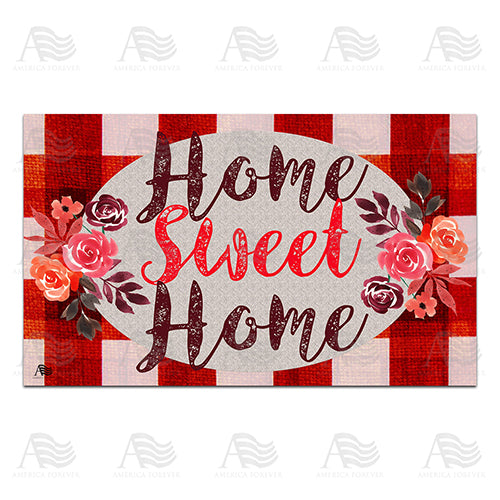 America Forever Red Gingham Doormat