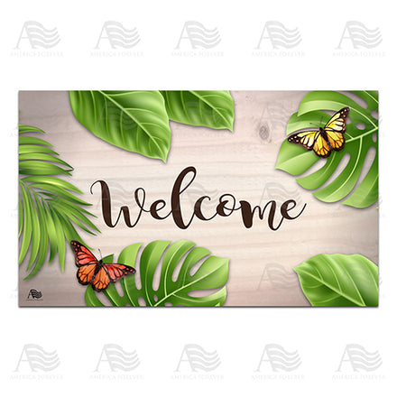 America Forever Tropical Butterflies Doormat