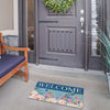 America Forever Blue Flower Garden Doormat