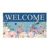 America Forever Blue Flower Garden Doormat