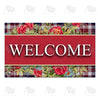 America Forever Flowers And Plaid Doormat
