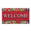 America Forever Flowers And Plaid Doormat