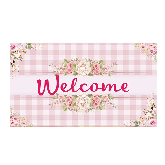 America Forever Rose Gingham Doormat
