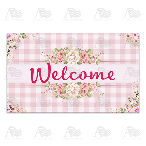 America Forever Rose Gingham Doormat