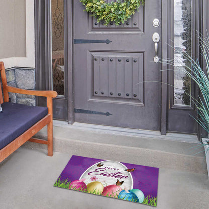 America Forever Wood Grain Easter Wishes Doormat