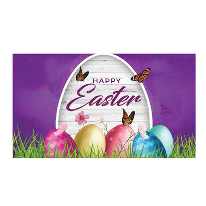 America Forever Wood Grain Easter Wishes Doormat