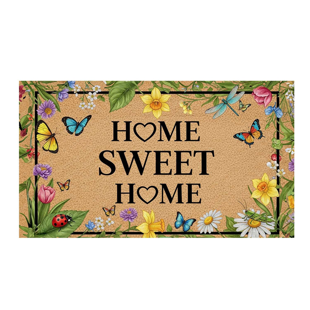 Home Sweet Home Spring Butterflies Doormat