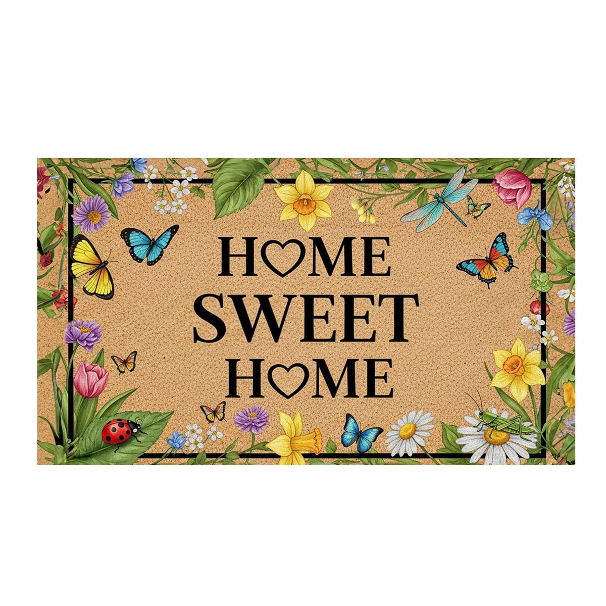 Home Sweet Home Spring Butterflies Doormat