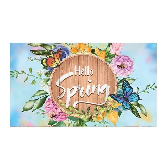 America Forever Hello Spring Wooden Board Doormat
