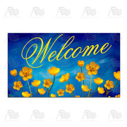 America Forever Buttercups Welcome Watercolor Doormat