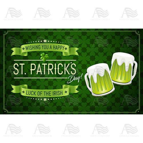 America Forever Green Beer Cheers Doormat