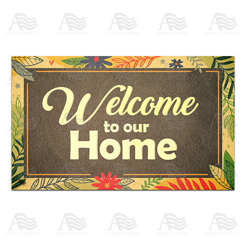 America Forever Colorful Fern Leaves Doormat