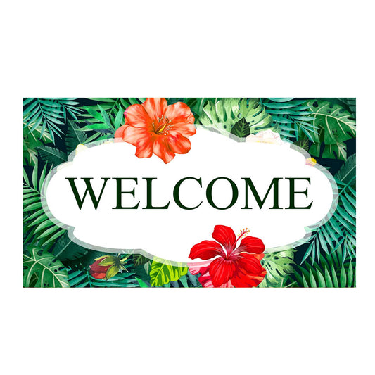 America Forever Hibiscus Doormat