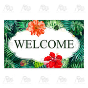 America Forever Hibiscus Doormat